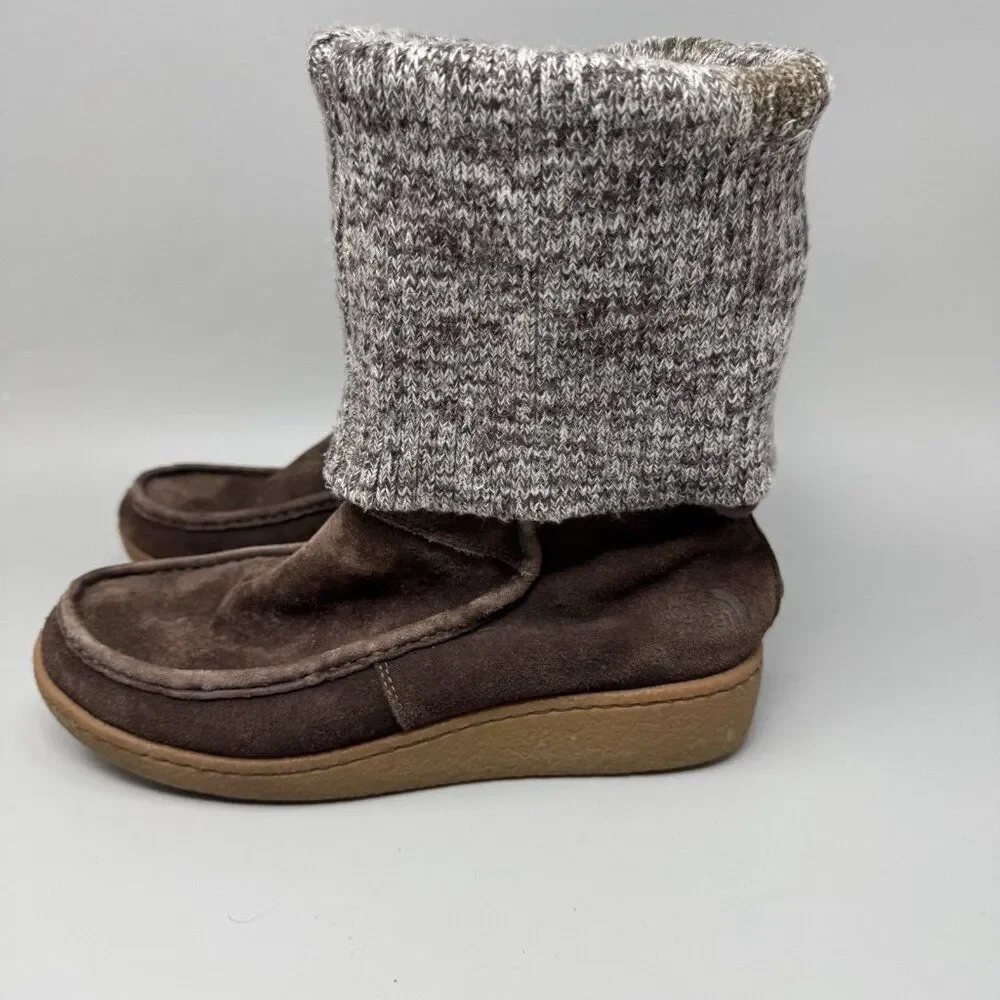 The North Face Alana Mid Knit Cuff Suede Winter Boots Size 7 Insulated